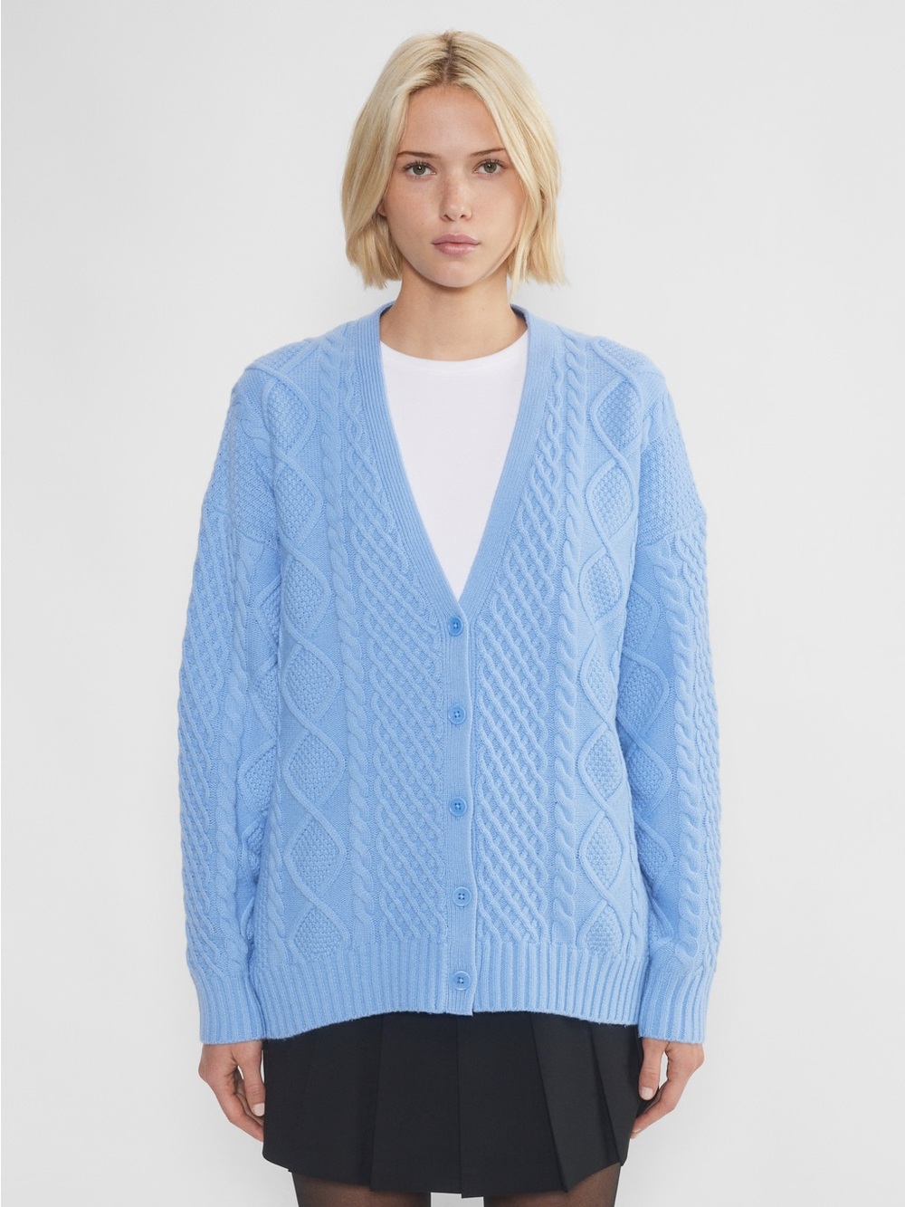 Aritzia Sunday Best Peggy Cable Knit V-Neck Cardigan